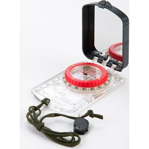 Professional Waterproof Transparent Compass Military Army Compasswith Light Sighting Luminous Compass for Outdoor Camping Hiking