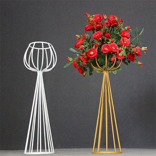 Dropshipping Flower Vases Floor Metal Vase Plant Dried Floral Holder Flower Pot Road Lead for Home/Wedding Corridor Decoration