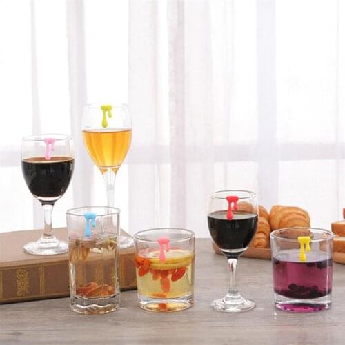 18/24pcs Silicone Water Drop Shaped Glass Markers Party Drinking Cup Recognizer Identifier Label Wine Glass Sign