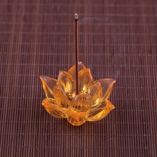 Glass Hand-made Lotus Flower Tea Ceremony Aromatherapy Creative Meditation Room Incense Home Accessories