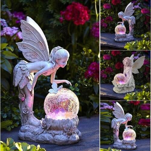 Solar Color Changing Elf LED Light Garden Decorative Angel Lamp for Outdoor Lawn Yard Decoration SCVD889