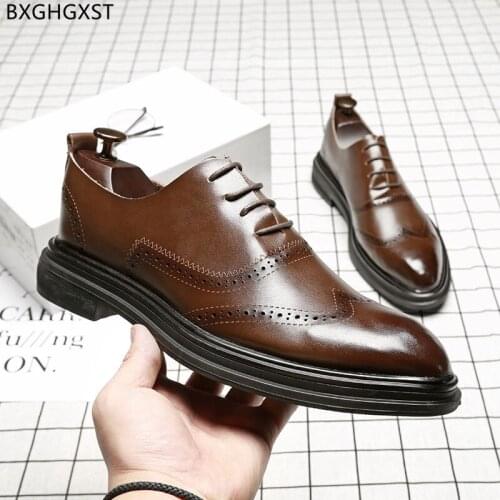 Oxford Leather Shoes Men Formal Dress Shoes Mens Fashion Black Luxury Designer Shoes Men High Quality Zapatos Hombre Chaussure
