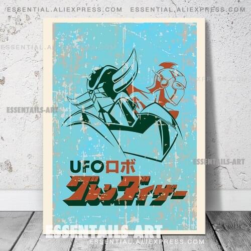UFO Robot Goldrake Vintage Poster Canvas Wall Art Painting Decor Pictures Bedroom Study Living Room Home Decoration Prints