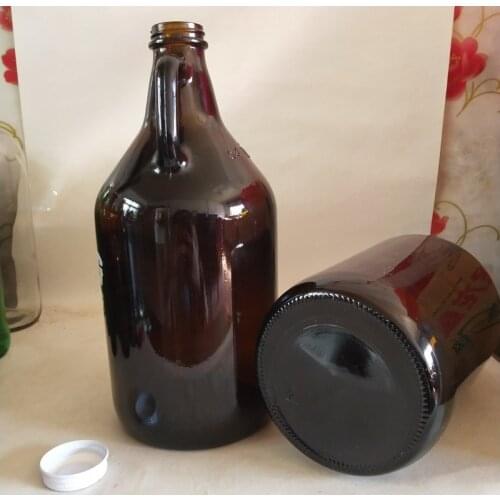 High Quality 2L Laboratory Reagent Bottle Sealed Jar Brown California Bottle Glass Bottle with Handle