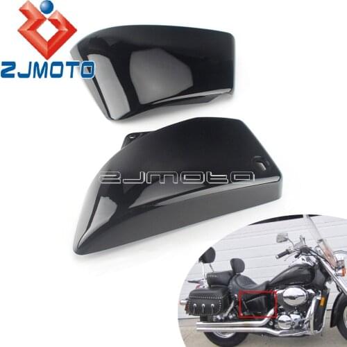 2pc Black Side Battery Panel Frame Covers Guard Protective Motorcycle Parts For Honda VT1100 Shadow ACE 750 400 Aero Sabre 99-08