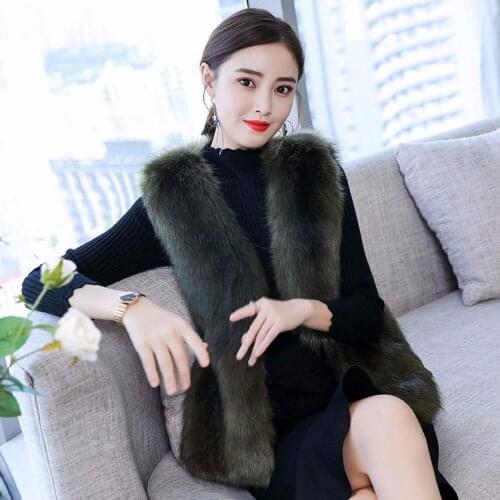 Women 2020 Winter Faux Fur Vest Waistcoat Short Imitation Fox Hair Fake Fur Coat Female Plush Jacket Artificial Fur Coat B218