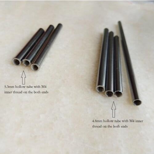 10pieces/lot m4 female threaded+electroplated metal hollow tube connection tube for Lighting accessories lamp fittings DIY