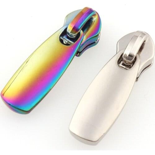 10pcs Metal Rainbow Silver Zipper Slider Head Puller DIY Handwork Bag Wallet Clothing Luggage Sewing Fastenings Accessories