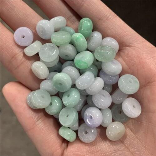 10PC Natural Jade Emerald Safety Buckle Beads Pendant Accessories DIY Bangle Charm Jewellery Fashion Hand-Carved Amulet New