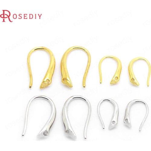 12PCS 9x15MM 7x11MM 24K Gold Color Plated Brass Earrings Hooks High Quality Diy Jewelry Accessories