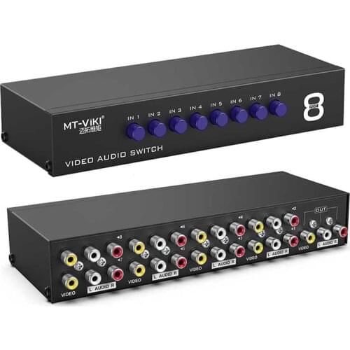 2/4/8 Way AV Signal Composite RCA AV Swithcer Splitter Audio Video Selector Switch for STB DVD Player HDTV VCD VCR Converter