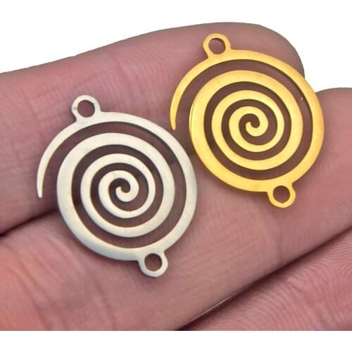 5pcs/lot Fashion Stainless Steel Spiral Lollipop Charms Connectors Jewelry Making Accessories for Women Diy Bracelet & Necklace