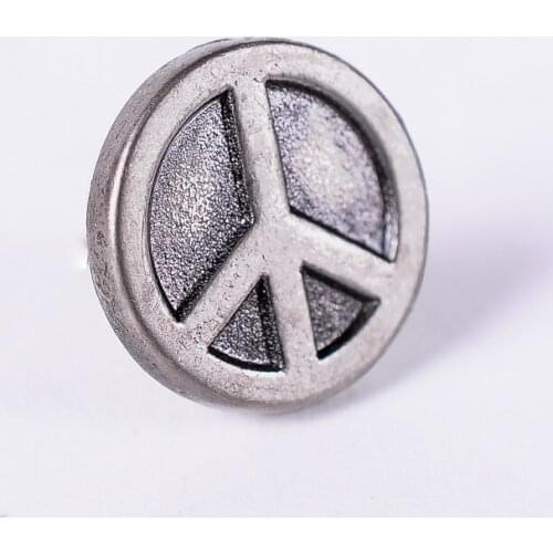 50pc 12MM Silver Peace Sign Fasteners Rivet DIY Leathercraft Studs Decor Conchos Set