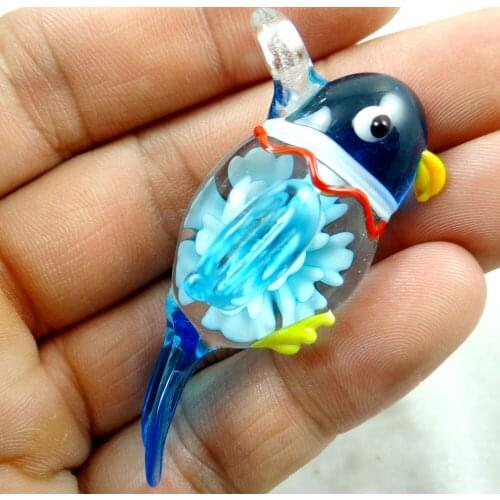 54*27MM Multi-Color Liuli Coloured Glaze Glass bird Pendant necklace LOOSE BEADS P67