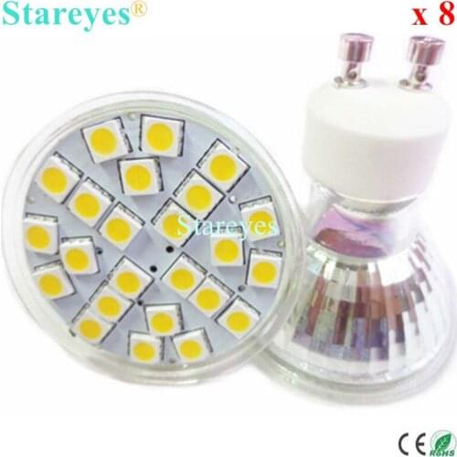 8 pcs SMD5050 24 LED 5W GU10 E27 MR16 AC110 220V&DC12V LED Spotlight led bulb led lighting led downlight led lamp LED light
