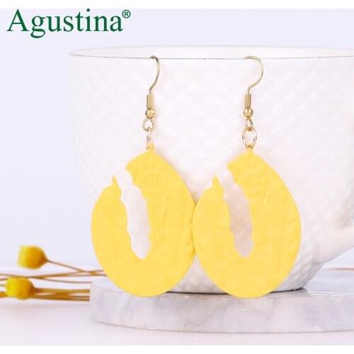 Agustina Fashion metal earrings fashion jewelry Yellow earrings for women long drop earrings dangle bohemian geometry wholesale