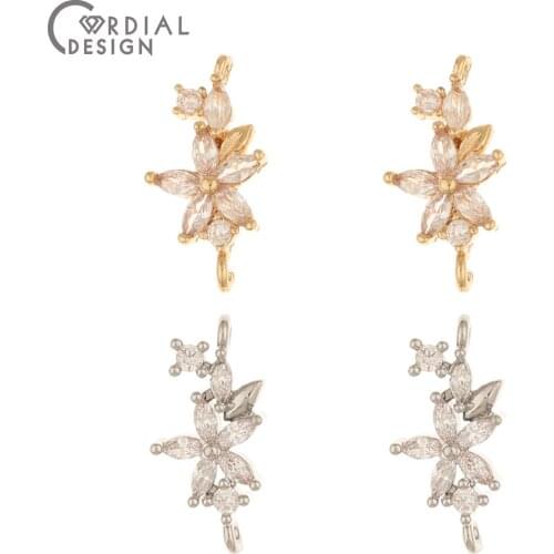 Cordial Design 50Pcs 11*19MM Jewelry Accessories/DIY Charms/Flower Shape/Connectors/Hand Made/Jewelry Findings & Components