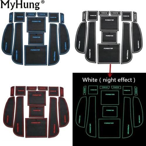 Car Non-Slip Door Groove Mat For SUBARU Forester 2009 To 2012 For Phone Slip Mat Hot Sale Door Pad Cup Mat Latex Car Accessories