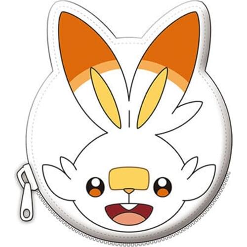 Bandai Genuine Pokemon Sword and Shield Pikachu Eevee Scorbunny Grookey Sobble Action Figure Coin Purse