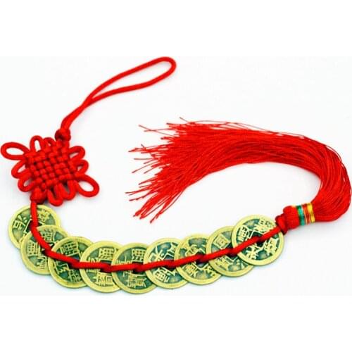 Bronze ancient coins chinese knot five emperors money decoration apotropaic