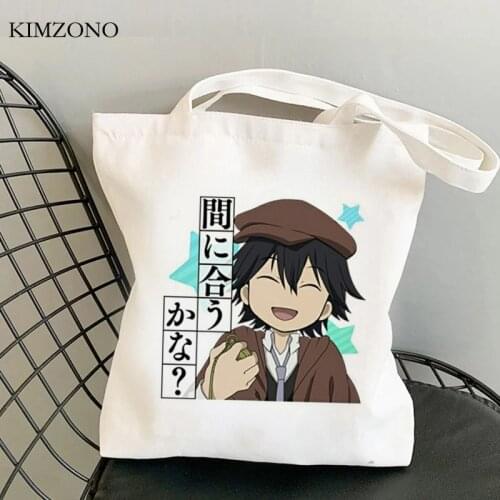Bungou Stray Dogs shopping bag reusable canvas cotton tote bolsa grocery bag sac cabas bolsa compra boodschappentas sac tissu