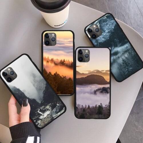 Mountain forest fog nature pattern Phone Case for iPhone 11 12 mini pro XS MAX 8 7 6 6S Plus X 5S SE 2020 XR