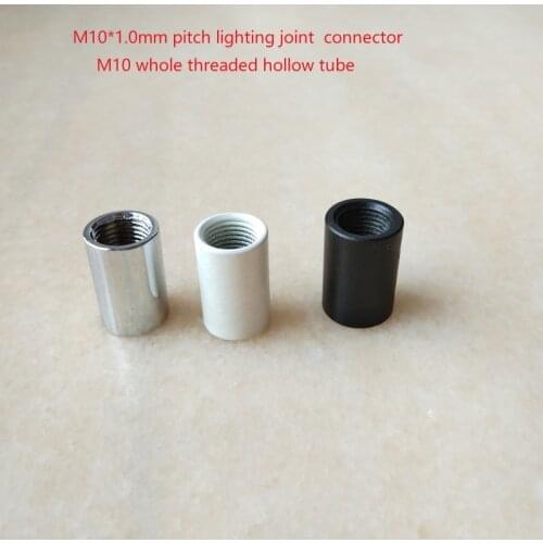 Dia.14*20mm M10 whole threaded hollow tube pipe 2 ways joint straight connection with m10 female thread lighting accessories