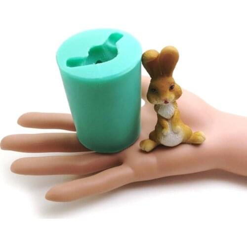 E8BD Easter 3D Bunny Silicone Mold Clay Soap Epoxy Mould DIY Cake Chocolate Dessert Fondant Decorating Tools Baking Supplies