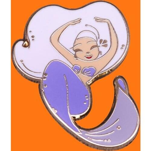 Beautiful Mermaid Enamel Pins Cute Girl Metal Cartoon Brooch Backpack Hat Bag Collar Lapel Badges Men Women Fashion Jewelry Gift