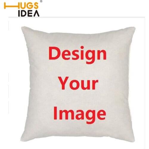 HUGSIDEA Welcome Custom Cushion Covers for Sofa Use Your Image 45*45cm Square Pillow Covers for Home Decor Bedding Chair