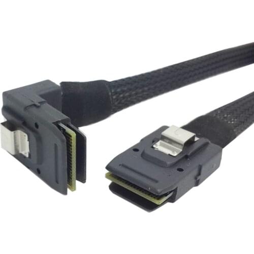 Jimier SFF-8087 Mini SAS 4i 36 P to 36Pin Angled 90D Cable 1m