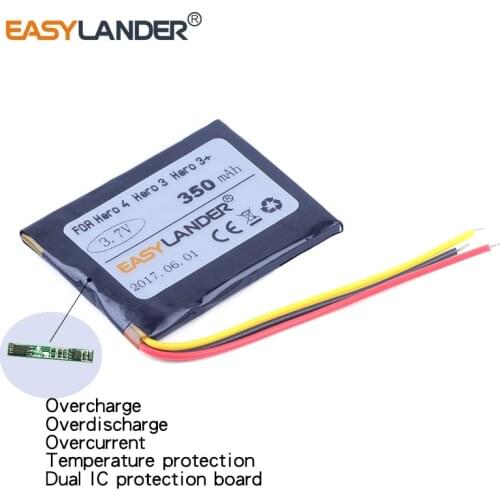 Easylander 350mAh 3.7V Li-Polymer Battery For GoPro Wi-Fi Remote ARMTE-001 HERO4 HERO3 Hero 4 Hero 3 Hero 3