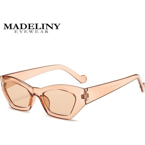 MADELINY New Women Rectangle Vintage Sunglasses Brand Designer Retro Points Sun Glasses Female Lady Eyeglass Cat Eye MA409
