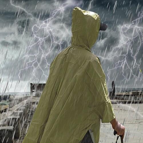 3 in 1 Multifunctional Waterproof Outdoor Poncho Raincoat Backpack Rain Cover Rain Coat Hood Hiking Cycling Rain Cover Tent