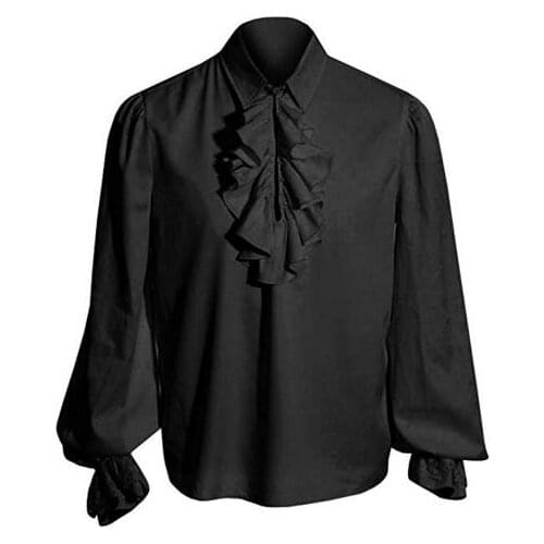Mens Steampunk Gothic Lace Ruffle Blouse Shirts Victorian Retro Cosplay Costumes Tops medieval pirate shirt blouse