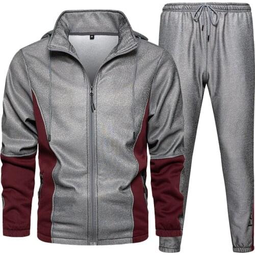 Men Tracksuit Sweatsuit Sets 2020 New Autumn 2 Piece Zipper Jacket + Sweatpants Casual Tracksuit Men Sportswear Set Male Clothes
