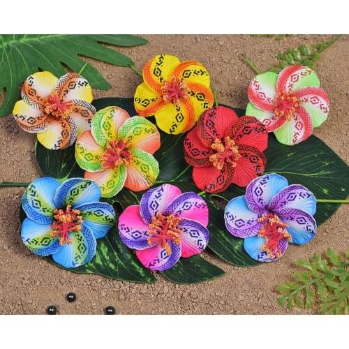 MIXED COLORS Free Shipping 80pcs/lot F1188 9CM Foam Tiare Hair Pick Women Decorative Accessories Hawaii Tropical Flower Headwear