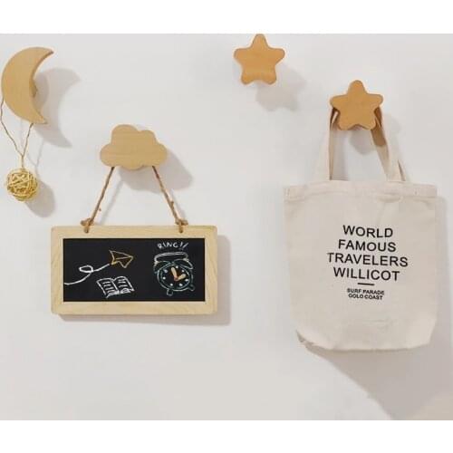 Solid Wood Wall Hooks Childrens Room Decorative Hooks Nordic Style Key Hook For Home Decoration Storage Furniture Hardware