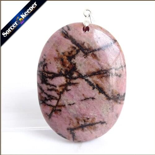 Natural Stone Real Rhodonite Stone Bijoux Vintage Diy Beads Pendant Costume Jewellery Mens Charm Necklace with Gift Box ZS371