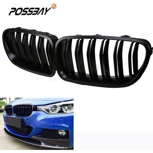 Front Center Kidney Grille For BMW 5-Series F10 Sedan 2010-2016 Double Salt Matte Black High Quality Car Grills