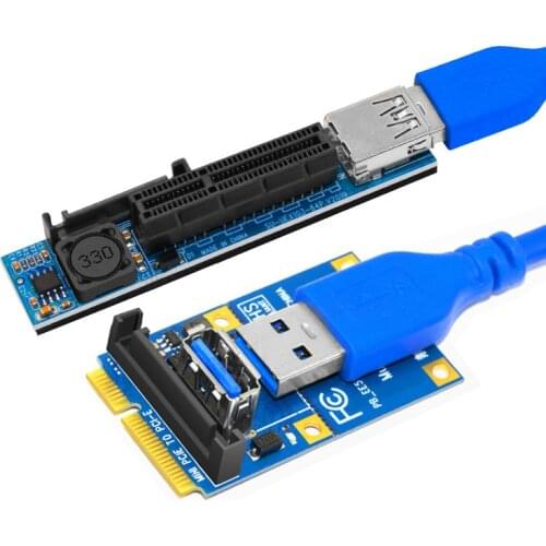 Mini PCIE to PCI-E X4 Slot Riser Card Port Adapter PC Graphics Card Connector with 60CM USB3.0 Extension Cable PCI Express Riser