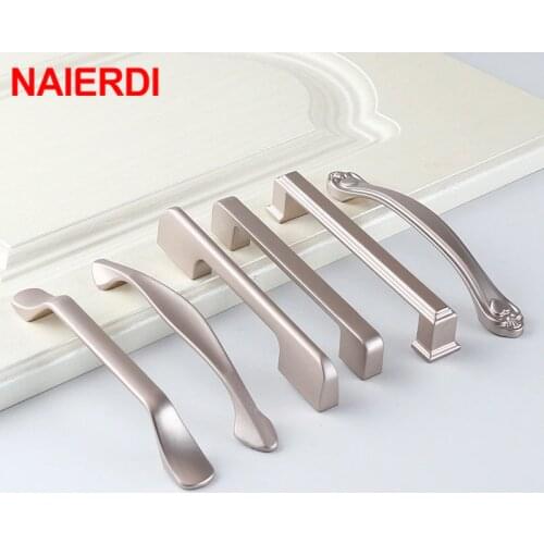 NAIERDI 10PCS Aluminum Alloy Pearl Nickel Cabinet Handles Drawer Knobs Kitchen Cupboard Door Pulls Furniture Handle Hardware