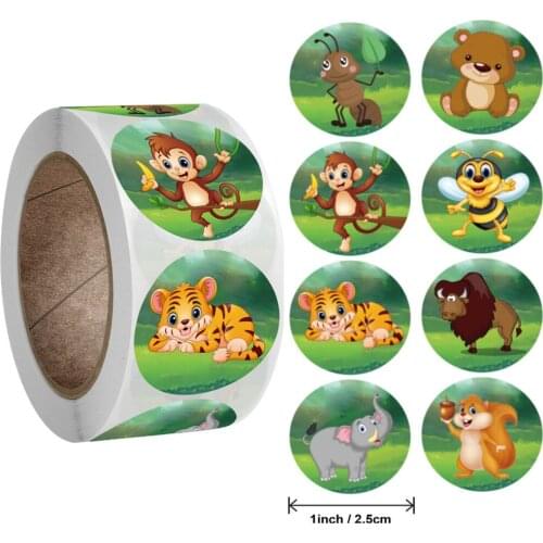 Safari Animal Sticker Jungle Animal Self Adhesive Label Party Favors Game Prizes Novelty Toys Wall Decals Creative Scrapbooks