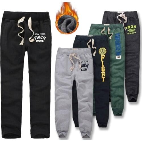 Winter Pants Men Thick Cotton Sweatpants Full Length Trousers soft and breathable joggers size S to 3XL