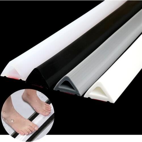 Silicone Bathroom Water stopper Blocker 3M Self adhesive Floor Retaining Strip Door Bar Dry And Wet Separation Sealing hardware
