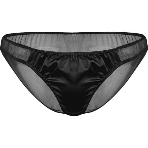 Ultra-thin Transparent Panties Underwear Men Briefs Seamless Panties Solid Sissy Sexy Briefs Sheer Mesh Shiny Underwear Panties