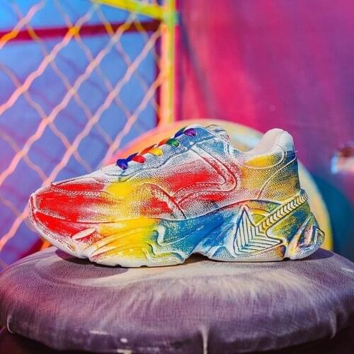 2021 Spring Autumn Graffiti Torre Shoes Women Tide Shoes Super Fire Net Red Joker Platform Sports Casual Shoes woman sneakers