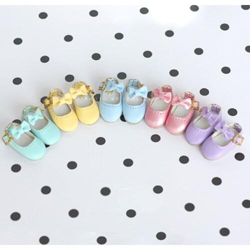 1Pairs Cute Bowknot Mary Jane shoes Doll Accessories for (suitable for ob11,obitsu11,Holala,Middle Blyth doll)