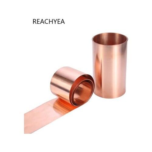 1PC 99.9% Pure Copper Cu Metal Sheet Foil Plate 0.5/0.8/1X10/20/30/40/50X1000 Thickness