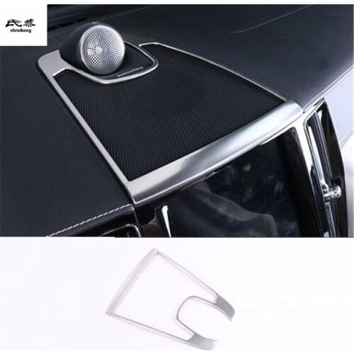 1pc Stainless steel dashboard Central control speaker decoration cover for 2018 2019 VOLVO XC60 car accessories